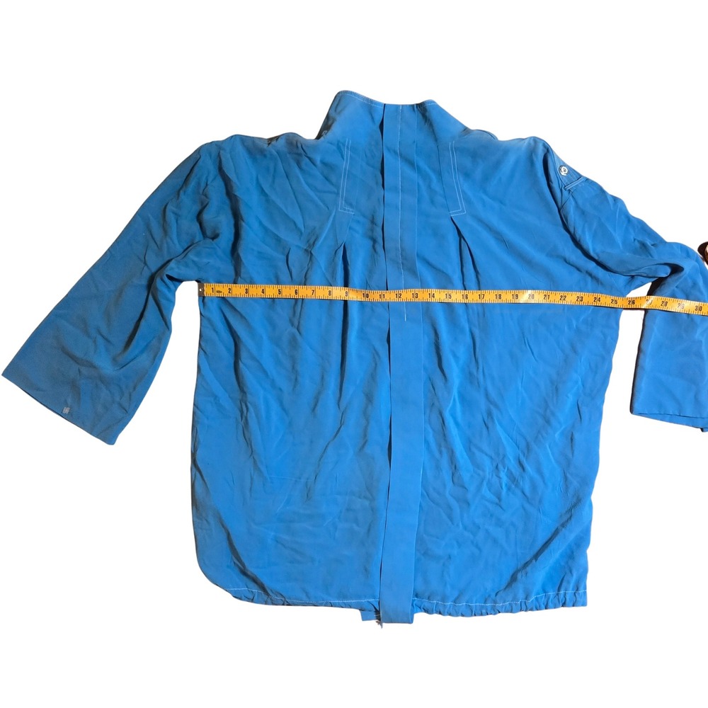 SoCa St. John Womens Blue Utility Jacket Funnel Neck Drawstring Hem Large - Picture 10 of 13